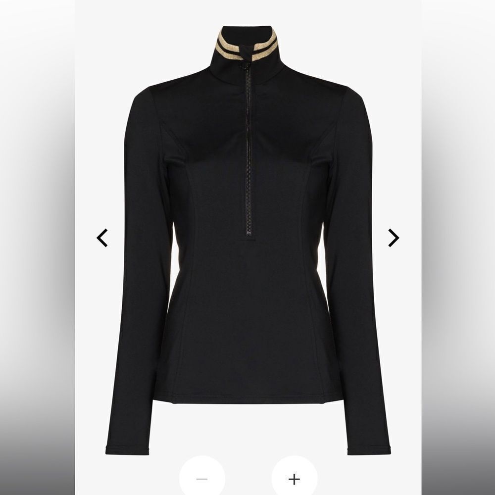 Goldbergh Diane Ski Pully Black Thermal Base Layer with Gold Collar size XS